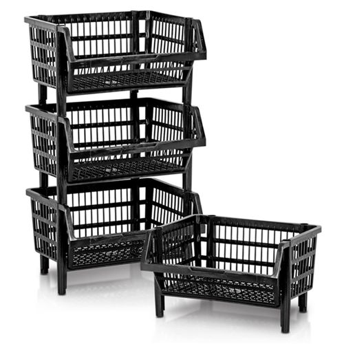 Cesto Expositor Empilhavel Bolivar 43x34 cm Preto