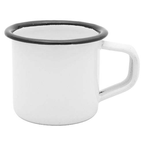 Caneca Esmaltada Mimo Style em Ferro Fundido Branca 90 ml