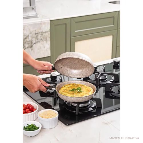 Omeleteira Suprema Ceramic Life Brinox 18 cm Antiaderente Vanilla