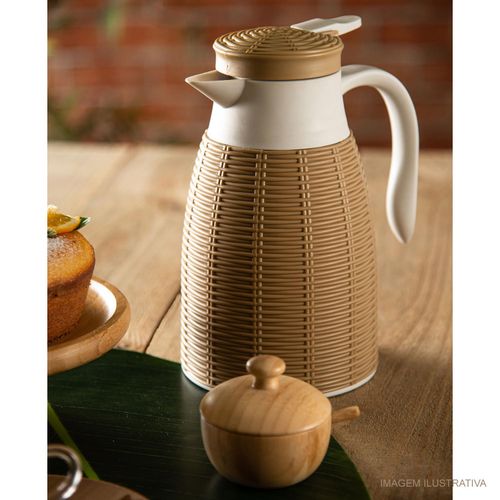Garrafa Térmica Rattan Lyor 1 Litro Marrom
