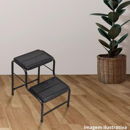 Banqueta Escada Senior Açomix Preta