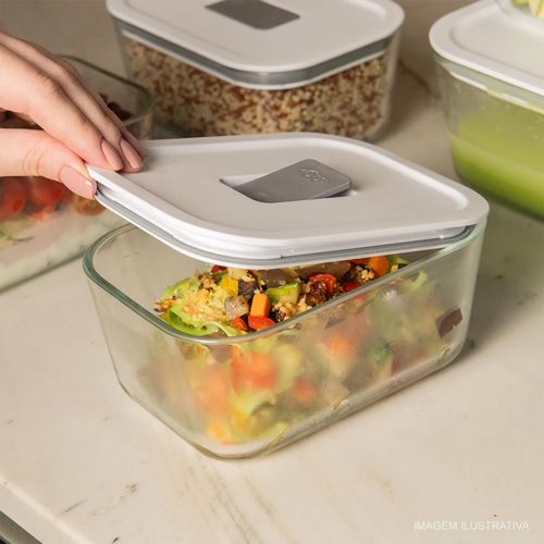 Pote de Vidro Hermético Fresh Lock OU 725 ml Retangular