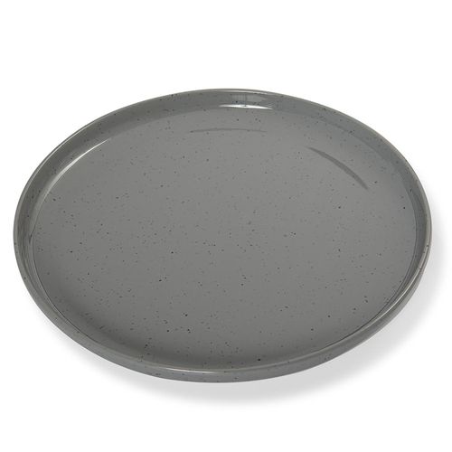 Prato de Sobremesa Goumet Mix 20 cm Melamina Cinza Areia