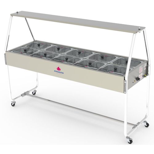 Buffet Progás PRB-08GN Térmico 10 Cubas Com Tampas de Vidro 220v