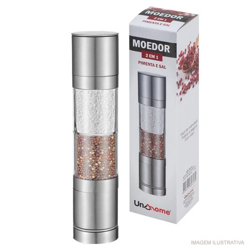 Moedor de Sal e Pimenta Uny Home 2 em 1 em Aço Inox