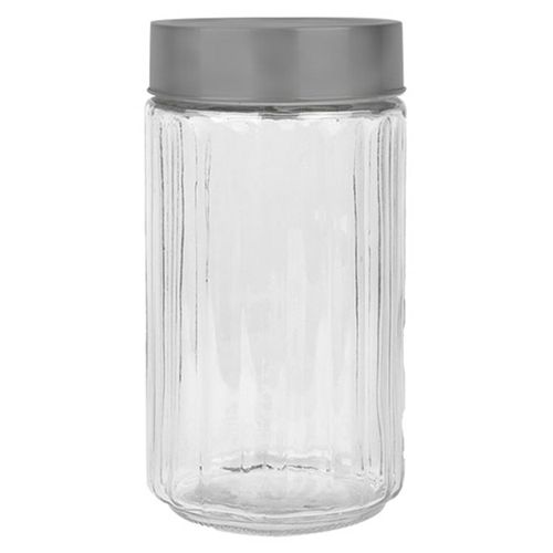 Pote de Vidro Sleek com Tampa de Aço Inox 2,1 Litros