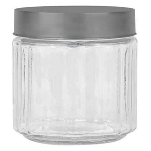 Pote de Vidro Sleek com Tampa de Aço Inox 850 ml