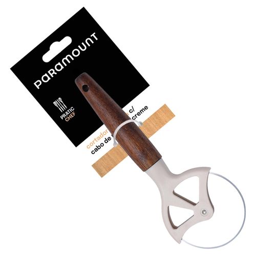 Cortador de Pizza Creme com Cabo de Madeira 20,7 cm