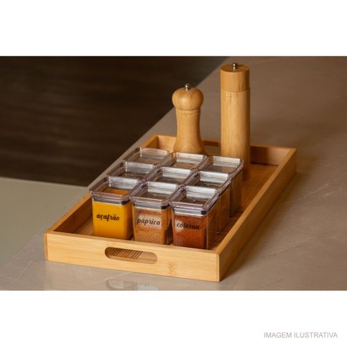 Bandeja Bambu Paramount 48x35,5x5,5 cm com Alça