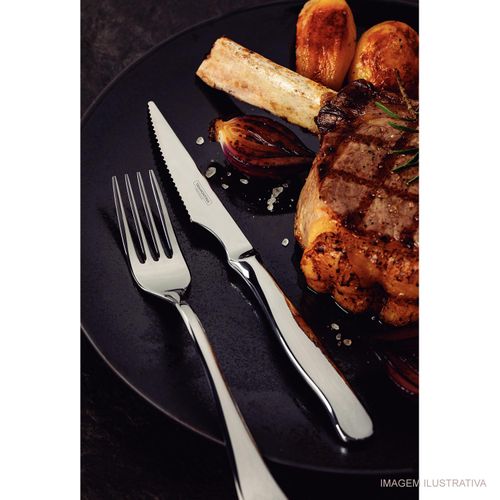 Jogo para Churrasco Tramontina Zurique em Aço Inox Facas Fio Serrilhado 12 Peças
