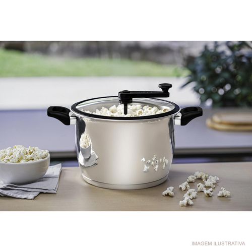 Pipoqueira Allegra Tramontina Fundo Triplo 22 cm em Aço Inox