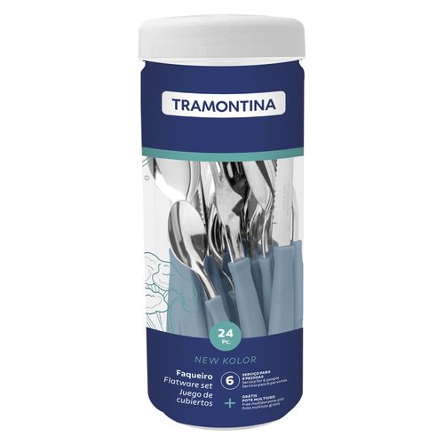 Faqueiro New Kolor Tramontina Azul com 24 Peças