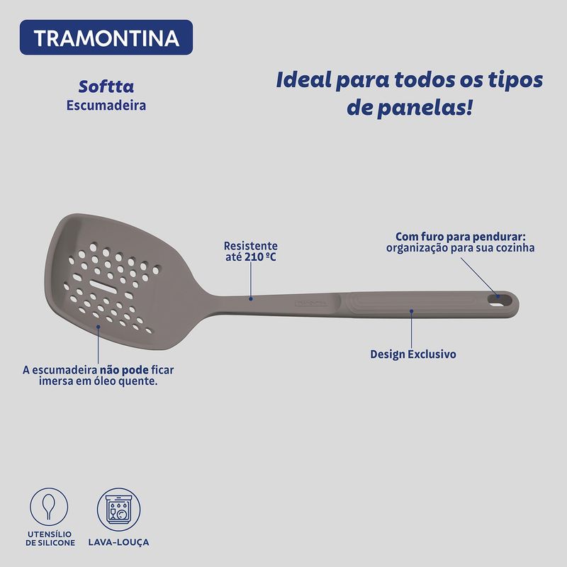 Escumadeira_Tramontina_Softta_em_Silicone_Cinza_1071363