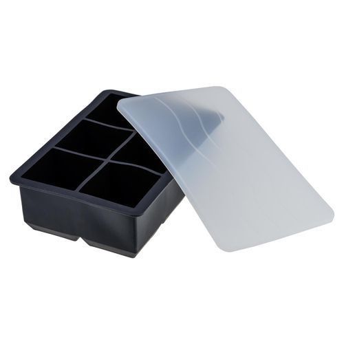 Forma de Gelo 06 Cubos 51mm em Silicone Preto com Tampa Weck