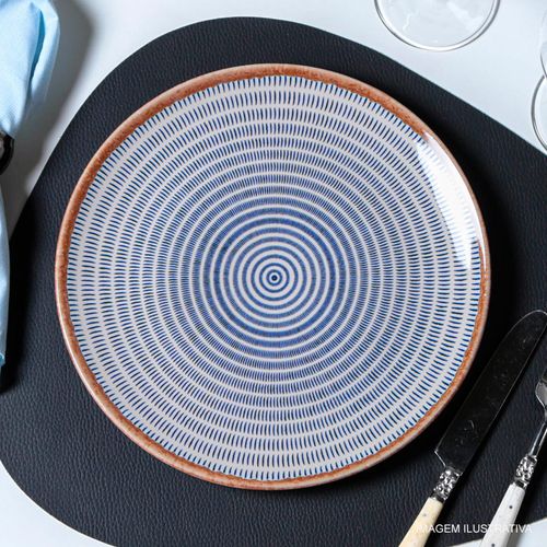 Prato Raso Coup Stoneware New Asteca Porto Brasil 26 cm