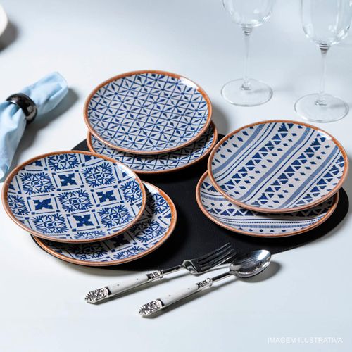 Prato Sobremesa Coup Stoneware New Asteca Porto Brasil 19,4 cm