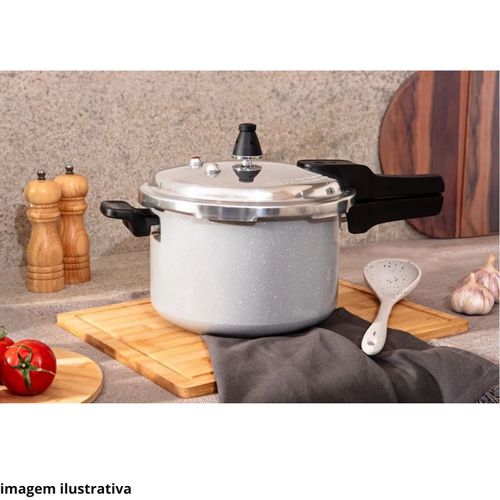 Panela de Pressão Antiaderente Ceramic Life Premium Brinox 4,2 Litros com Indução Cinza
