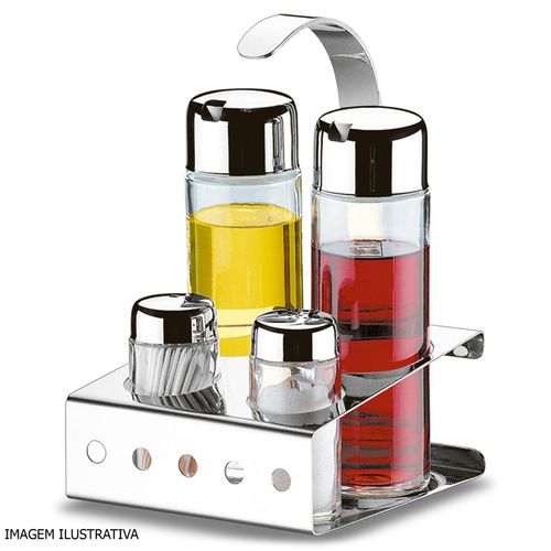 Galheteiro Parma Brinox com 5 Peças em Aço Inox