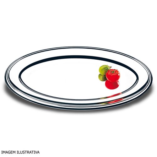 Travessa Oval para Buffet Arienzo Brinox 68x43 cm em Aço Inox