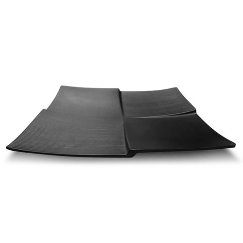 Prato Quadrado Melamina Gourmet Mix com Detalhes Preto 23x23 cm