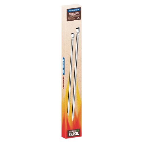 Conjunto de Espetos Tramontina com 6 peças de 30 cm em Aço Inox