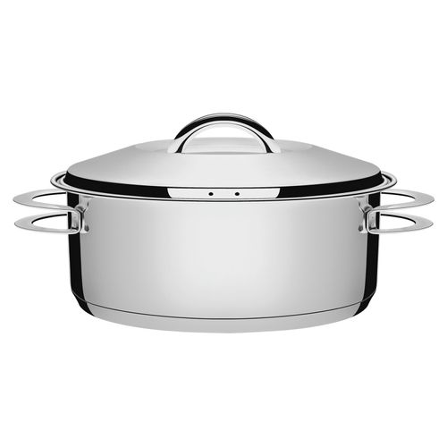 Caçarola Rasa Solar Tramontina 6,7 Litros em Aço Inox 28 cm