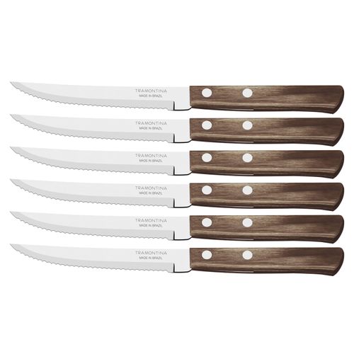 Conjunto de Facas para Churrasco Polywood Tramontina com 6 Peças em Aço Inox