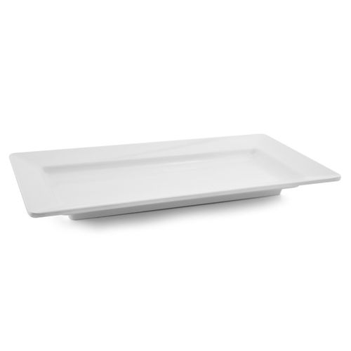 Travessa Retangular Gourmet Mix em Melamina Branca 44x22 cm