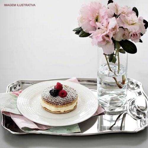 Bandeja Classic Retangular Tramontina em Aço Inox com Alças 49x34 cm