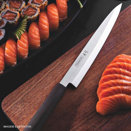Faca Yanagiba Sushi 9" Tramontina em Aço Inox Cabo Nylon