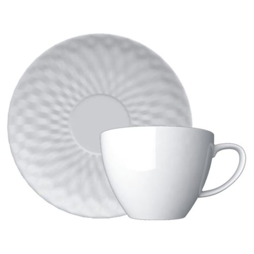 Xícara de Chá Plissan Germer com Pires de Porcelana 215 ml