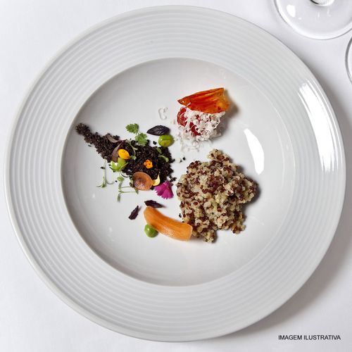 Prato de Apresentação Laguna Germer de Porcelana 25,5 cm