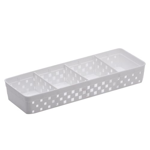 Organizador Quadratta 33x11x5 cm Branco com Divisória Paramount