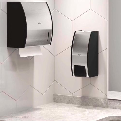 Porta Sabonete Líquido e Álcool Gel Decorline Brinox 800 ml em Aço Inox