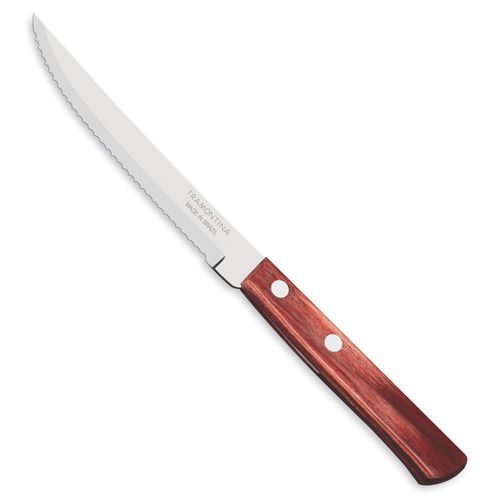 Faca de Churrasco Polywood Tramontina em Aço Inox com Cabo de Madeira