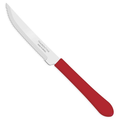 Faca de Churrasco Leme Tramontina em Aço Inox Vermelho