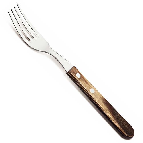 Garfo Jumbo Polywood Tabaco Tramontina em Aço Inox com Cabo de Madeira