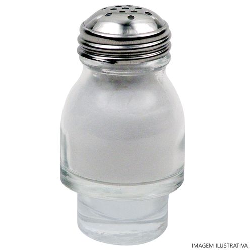 Saleiro de Vidro com Tampa em Aço Inox Globo