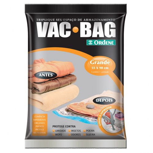 Saco para Armazenagem Vac Bag Grande 55x90 cm Ordene