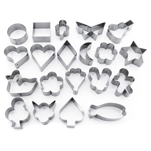 Jogo de Cortador de Petit Four em Aço Inox com 20 Peças Doupan