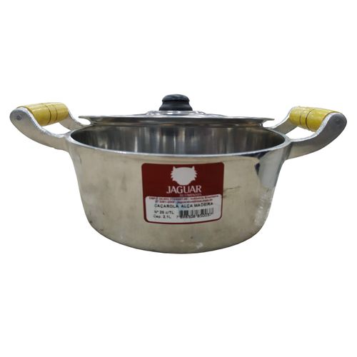 Caçarola em Alumínio Fundido 2,1 Litros com Alça de Madeira 20 cm Jaguar