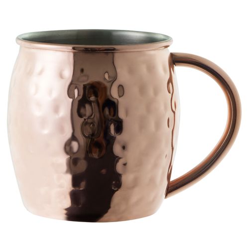 Caneca Martelada Moscow Mule Mimo Style em Aço Inox Cobreado 470 ml