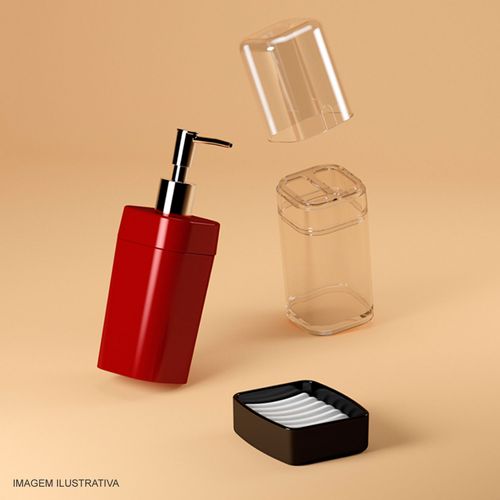 Porta Escova Splash Coza com Tampa Cristal