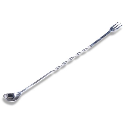 Colher para Coquetel Barpro em Aço Inox 30cm com Mini Garfo