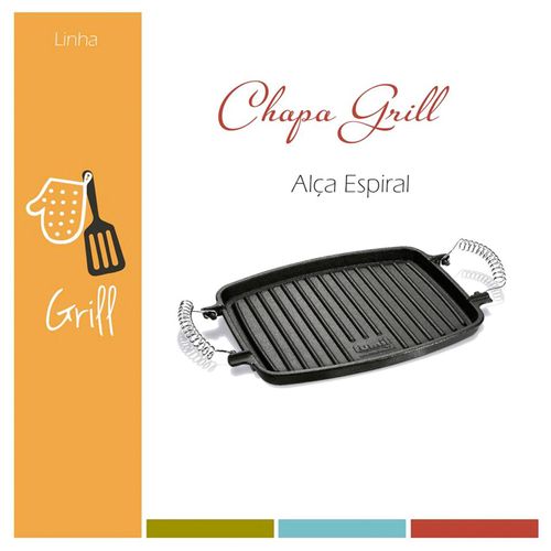 Chapa Bifeteira Dupla Face em Ferro Fundido 28x23 cm Fumil