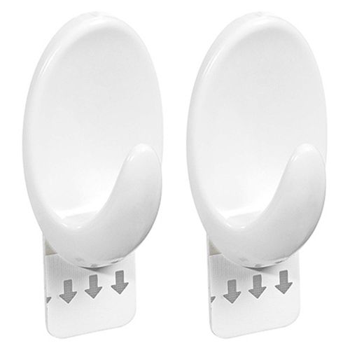 Gancho Oval Plástico com Adesivo M 2 Peças Ordene