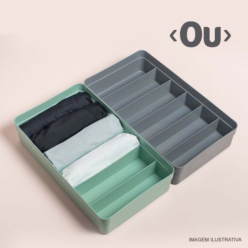 Organizador de Gavetas Colmeia Logic OU 34,5x20x7,5 cm Chumbo