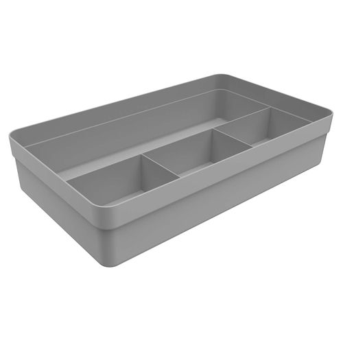 Organizador de Gavetas Colmeia Logic OU 4 Divisões Chumbo
