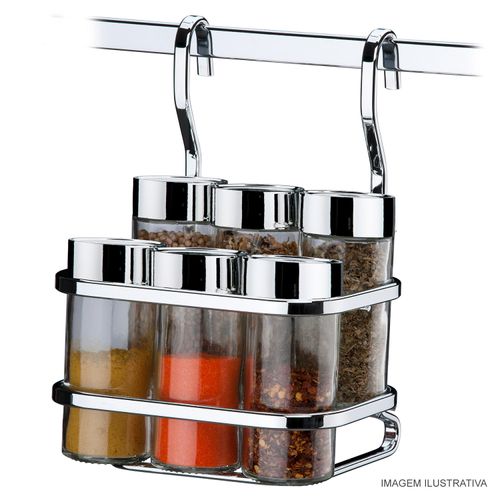 Suporte para Temperos e Condimentos Future com 7 Peças