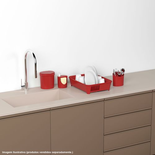 Dispenser Para Pia Romeu e Julieta Coza 600 ml Vermelho Bold